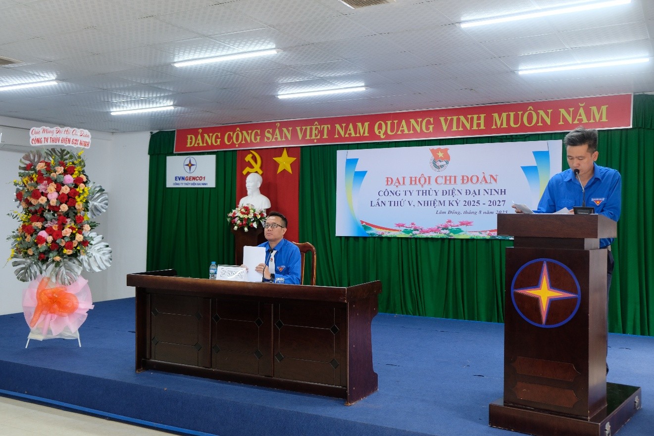 Công ty Thủy điện Đại Ninh tổ chức thành công Đại hội Chi đoàn khóa V, nhiệm kỳ 2025 – 2027